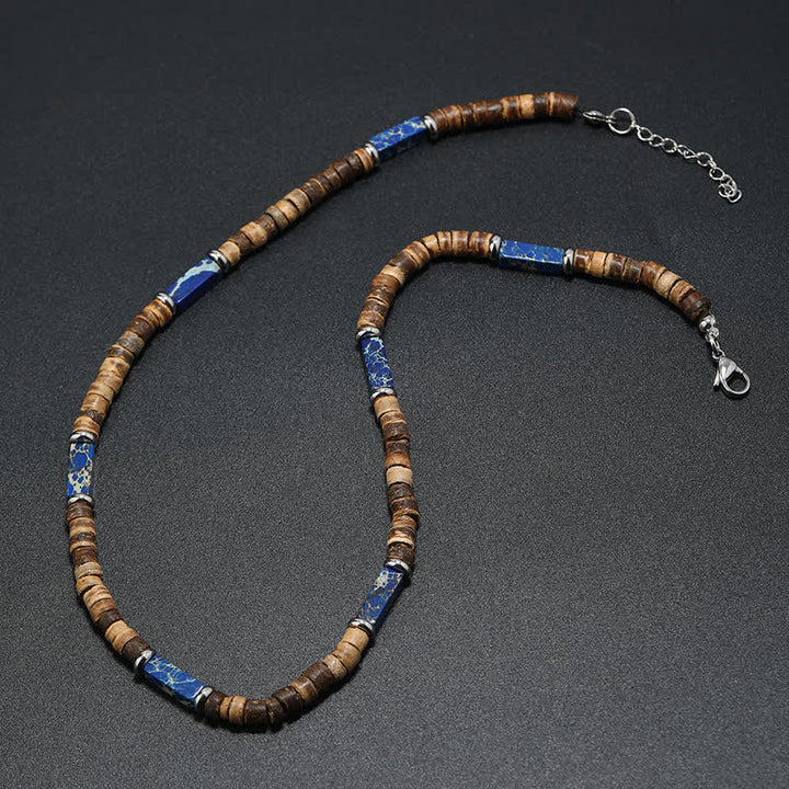 Olivenorma Brown Coconut Wood & Natural Stone Beads For Inner Peace Necklace - image 10