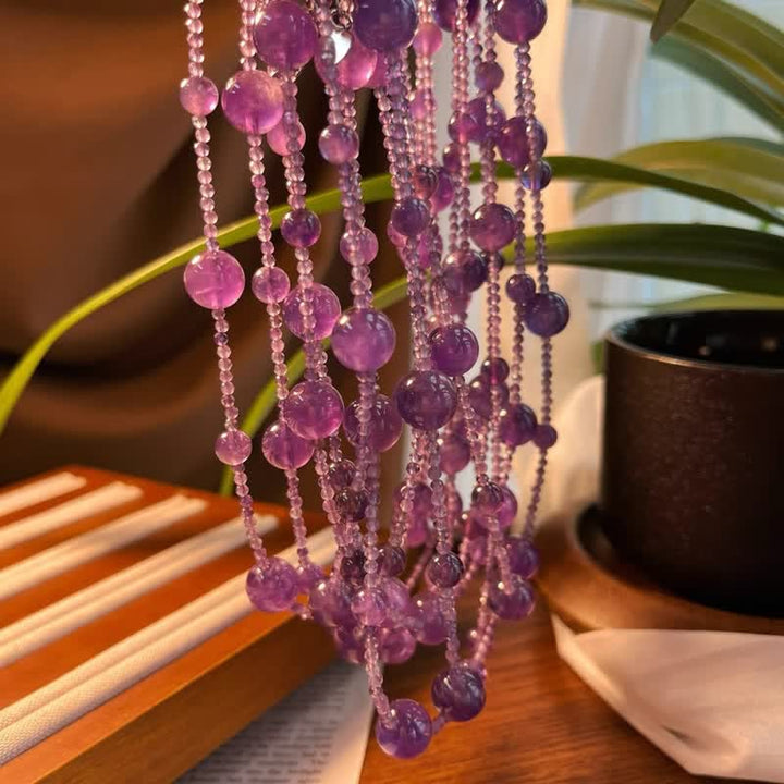Olivenorma Natural Amethyst Large Small Beads Clavicle Necklace - image 6