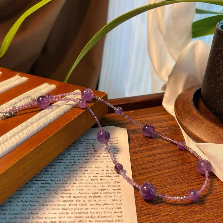 Olivenorma Natural Amethyst Large Small Beads Clavicle Necklace - image 2