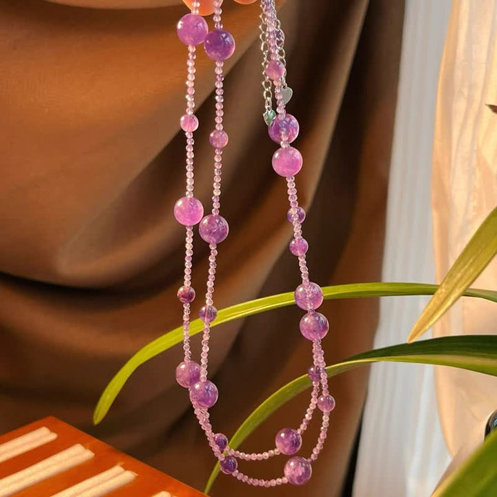 Olivenorma Natural Amethyst Large Small Beads Clavicle Necklace - image 5