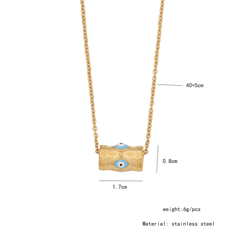 Olivenorma Oil Drop Evil Eye Pendant Stainless Steel Necklace - image 6