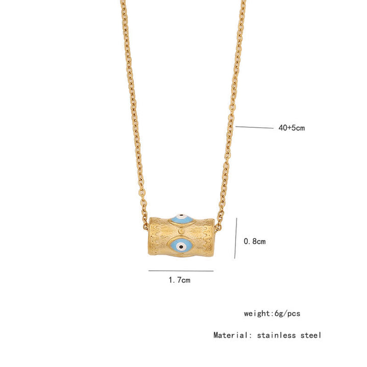 Olivenorma Oil Drop Evil Eye Pendant Stainless Steel Necklace - image 6