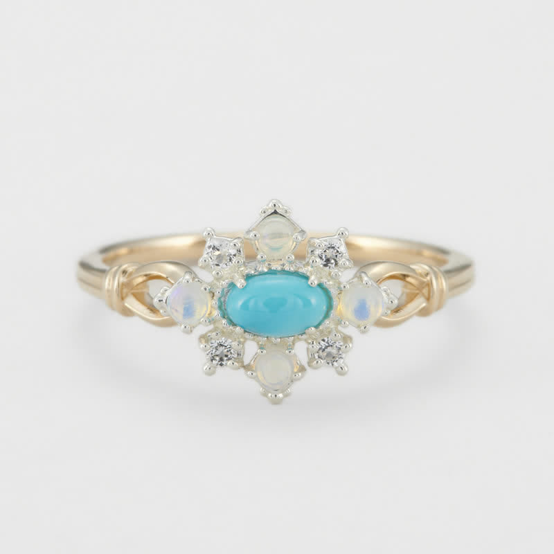 Olivenorma "Sea Anemone" Diamond Turquoise Opal Silver Ring - image 5