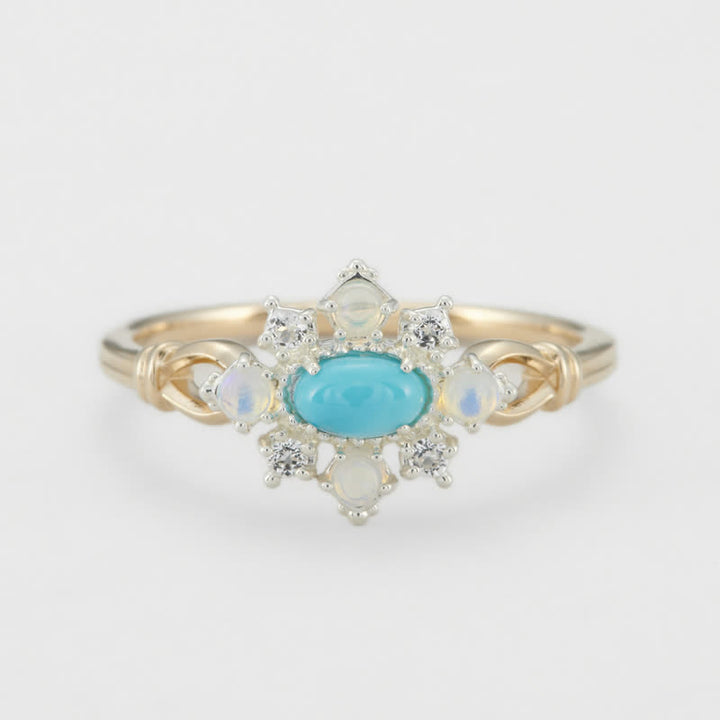 Olivenorma "Sea Anemone" Diamond Turquoise Opal Silver Ring - image 5