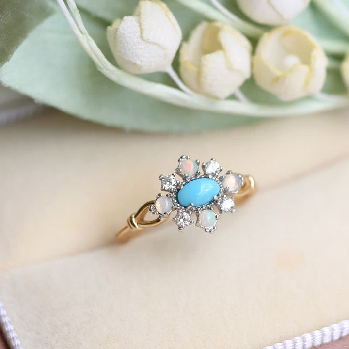 Olivenorma "Sea Anemone" Diamond Turquoise Opal Silver Ring - image 3