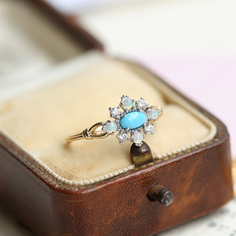 Olivenorma "Sea Anemone" Diamond Turquoise Opal Silver Ring - image 10