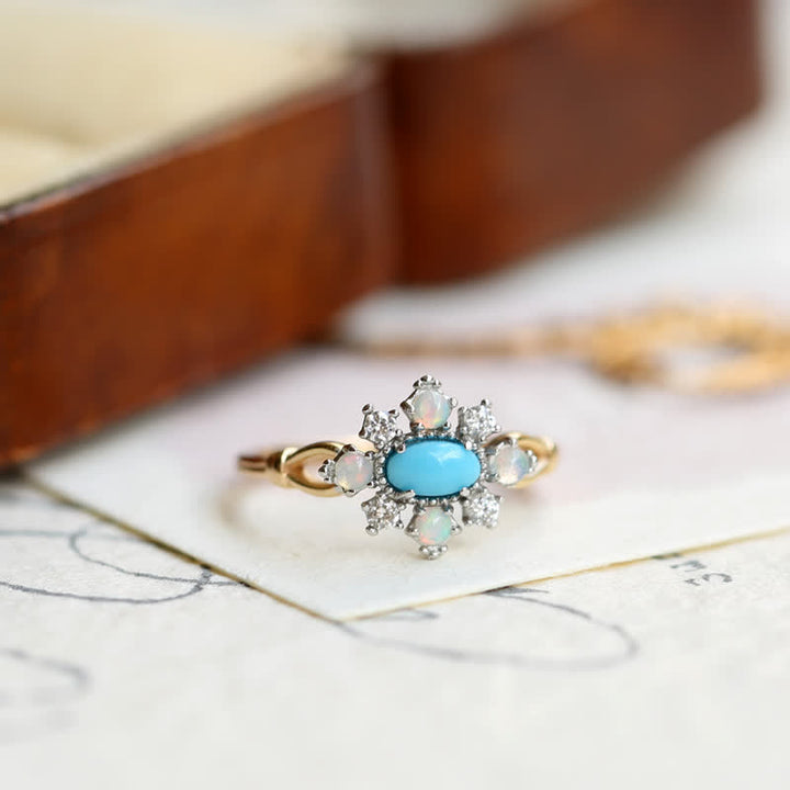 Olivenorma "Sea Anemone" Diamond Turquoise Opal Silver Ring - image 9