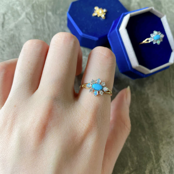 Olivenorma "Sea Anemone" Diamond Turquoise Opal Silver Ring - image 4