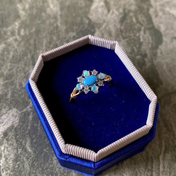 Olivenorma "Sea Anemone" Diamond Turquoise Opal Silver Ring - image 14