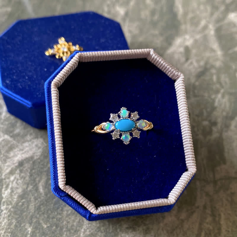 Olivenorma "Sea Anemone" Diamond Turquoise Opal Silver Ring - image 13