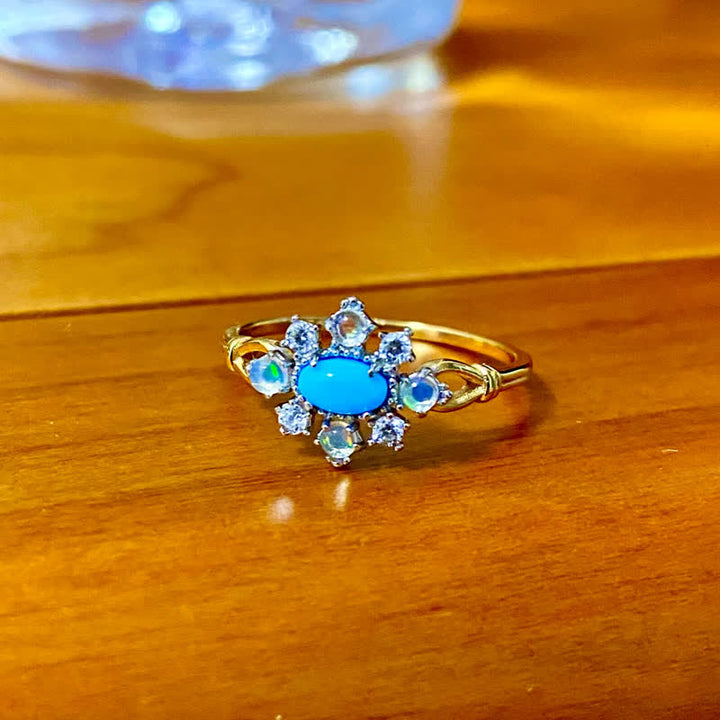 Olivenorma "Sea Anemone" Diamond Turquoise Opal Silver Ring - image 12