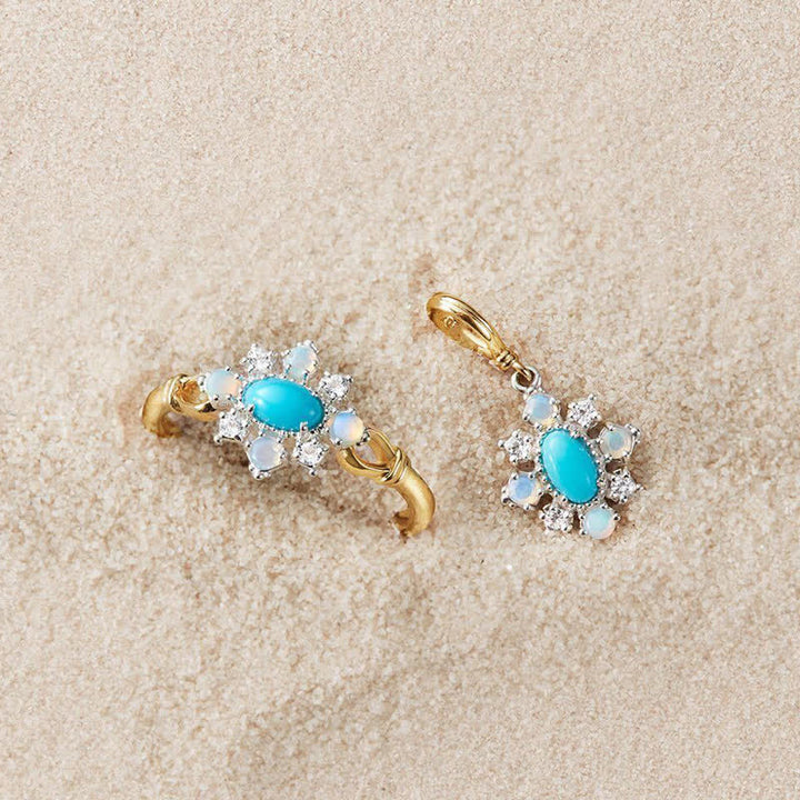 Olivenorma "Sea Anemone" Diamond Turquoise Opal Silver Ring - image 6