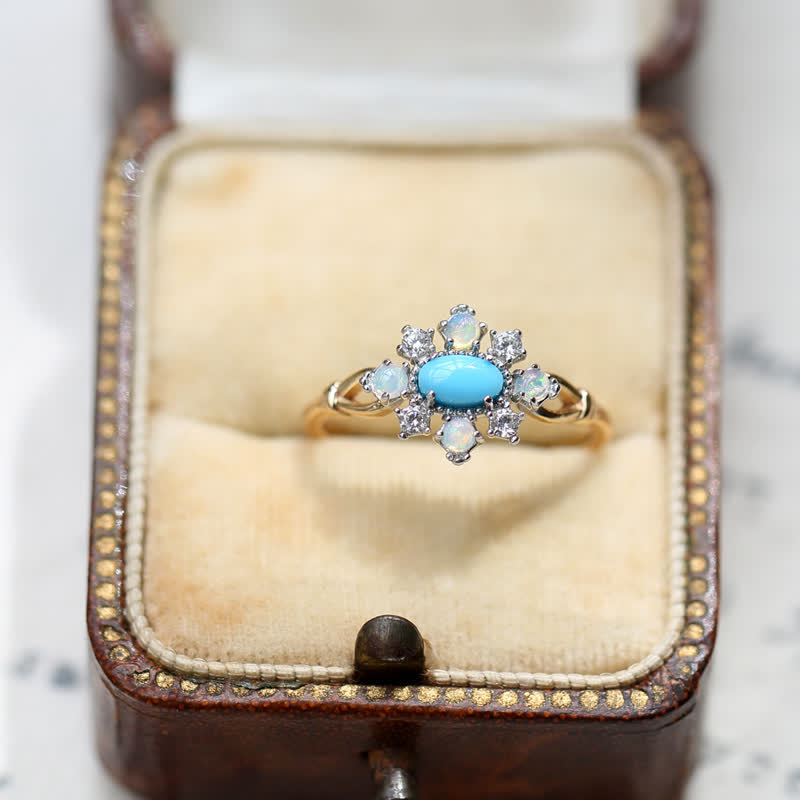 Olivenorma "Sea Anemone" Diamond Turquoise Opal Silver Ring - image 11