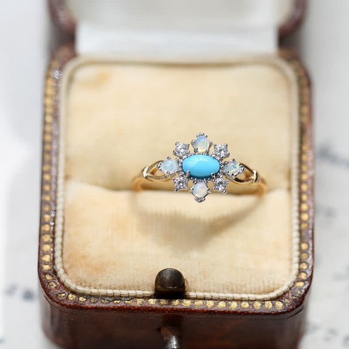 Olivenorma "Sea Anemone" Diamond Turquoise Opal Silver Ring - image 11