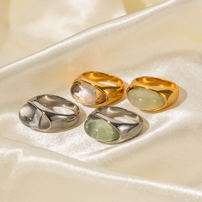 Olivenorma Clear Crystal Peridot 18k Stainless Steel Ring - image 0