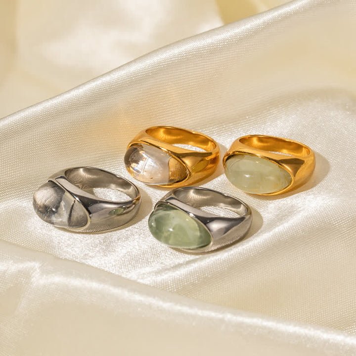 Olivenorma Clear Crystal Peridot 18k Stainless Steel Ring - image 0