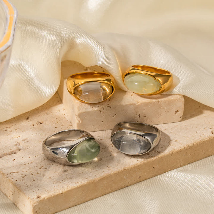 Olivenorma Clear Crystal Peridot 18k Stainless Steel Ring - image 10