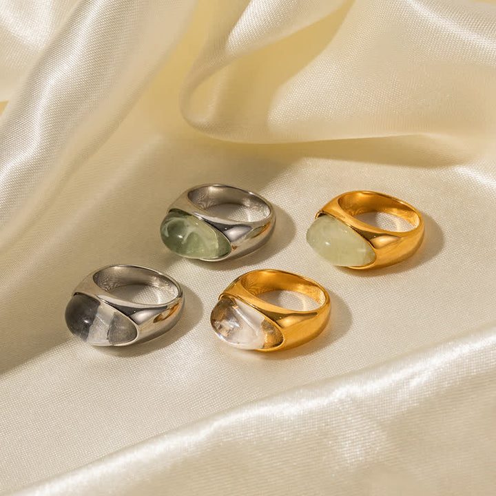 Olivenorma Clear Crystal Peridot 18k Stainless Steel Ring - image 11