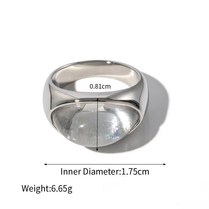 Olivenorma Clear Crystal Peridot 18k Stainless Steel Ring - Clear Crystal - Silver - 8 - image 4