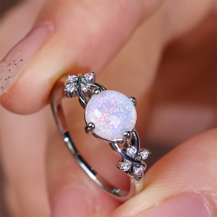 Olivenorma Opal White Zircon Four Leaf Clover Ring - 10 - image 0