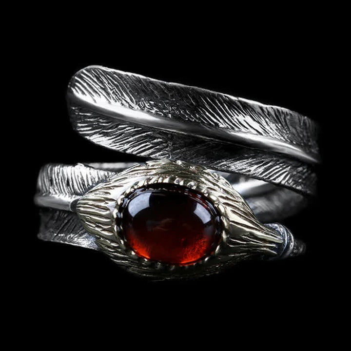 Olivenorma S925 Silver Curved Feather Shape Open Ring - image 10