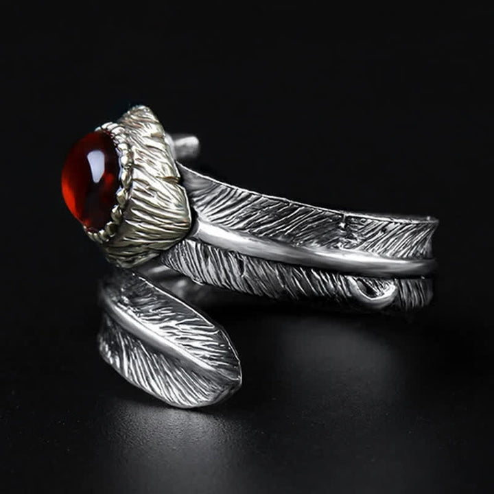 Olivenorma S925 Silver Curved Feather Shape Open Ring - image 11