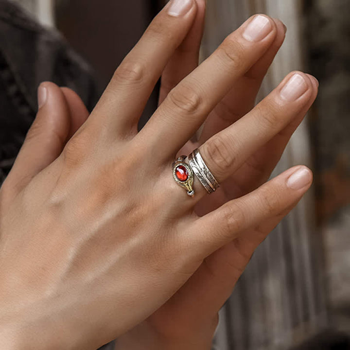 Olivenorma S925 Silver Curved Feather Shape Open Ring - image 3