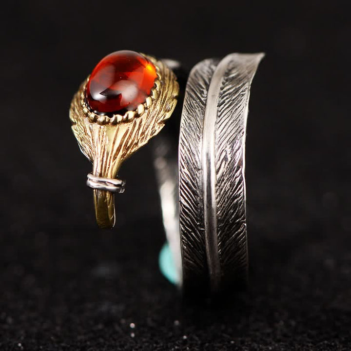 Olivenorma S925 Silver Curved Feather Shape Open Ring - image 9