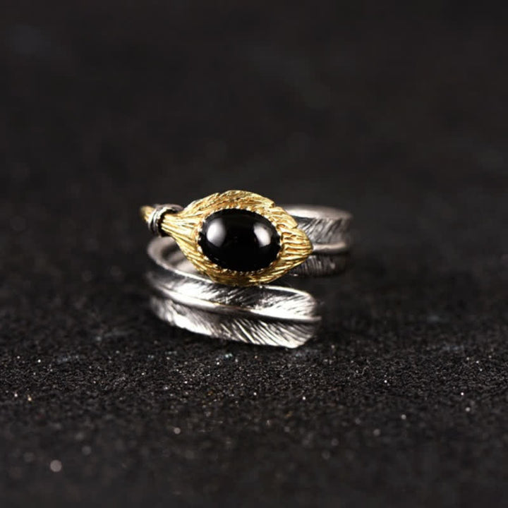 Olivenorma S925 Silver Curved Feather Shape Open Ring - image 15