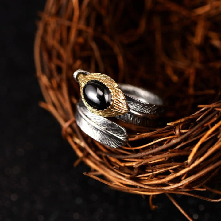 Olivenorma S925 Silver Curved Feather Shape Open Ring - image 21