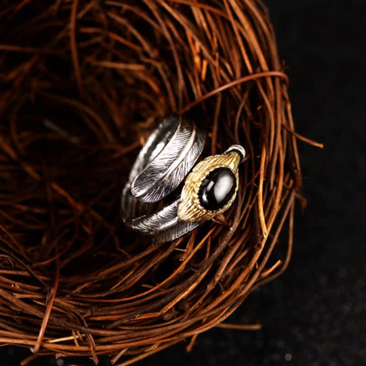 Olivenorma S925 Silver Curved Feather Shape Open Ring - image 22