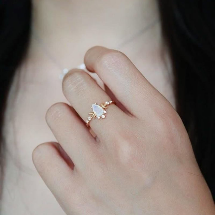 Olivenorma "Moonlight Goddess" Vintage Moonstone Adjustable Ring - image 1