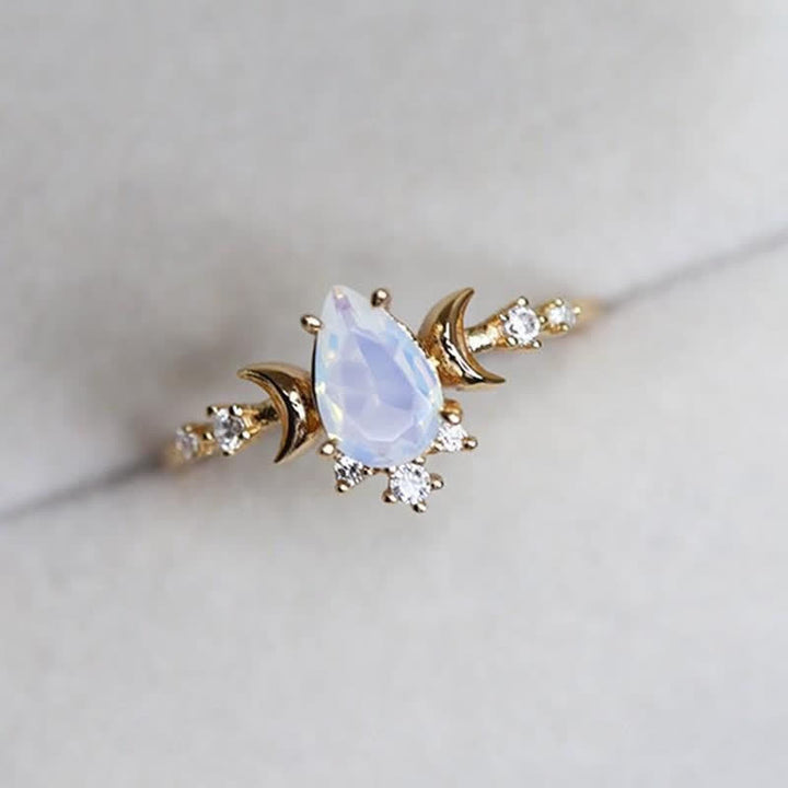Olivenorma "Moonlight Goddess" Vintage Moonstone Adjustable Ring - image 4