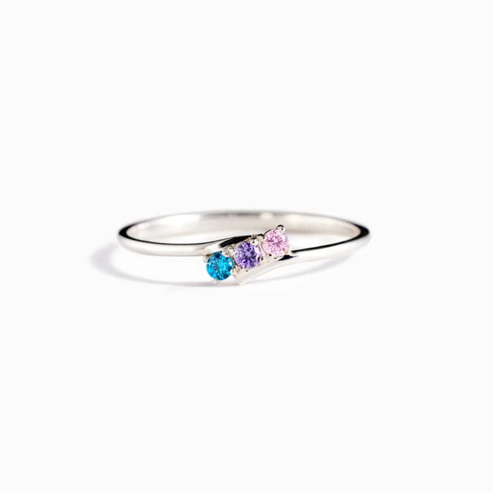 Olivenorma S925 Sterling Silver Birthstone Diamond Gift Card Ring - image 16