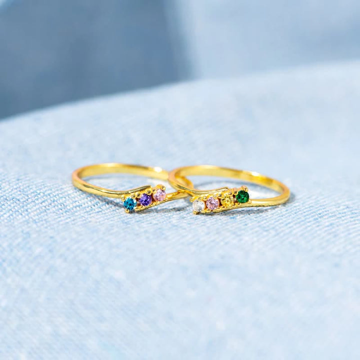 Olivenorma S925 Sterling Silver Birthstone Diamond Gift Card Ring - image 15