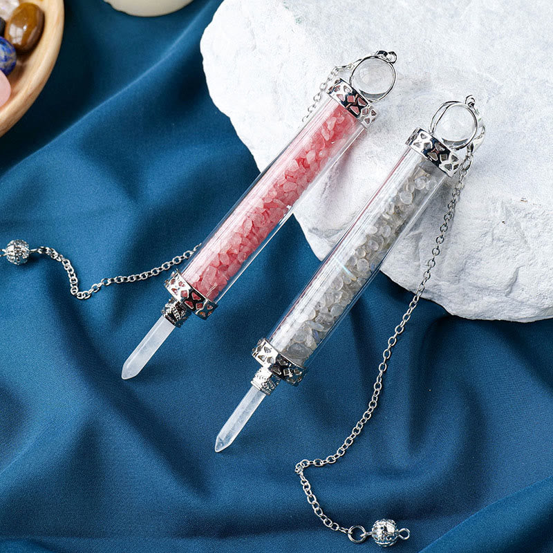 Olivenorma Natural Crystal Stone 7 Chakra Wishing Bottle Pendulum - image 0
