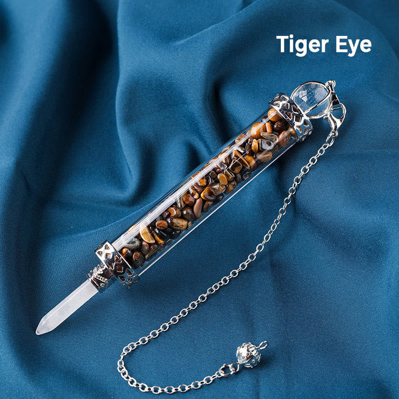 Olivenorma Natural Crystal Stone 7 Chakra Wishing Bottle Pendulum - Tiger Eye - image 10