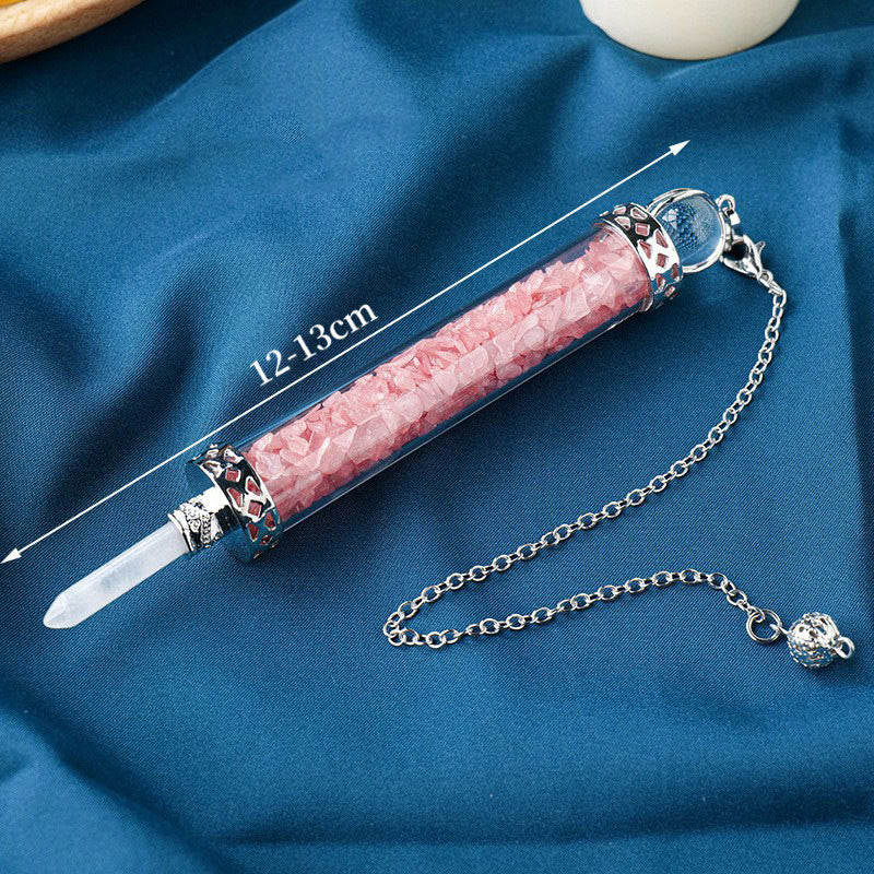 Olivenorma Natural Crystal Stone 7 Chakra Wishing Bottle Pendulum - image 23