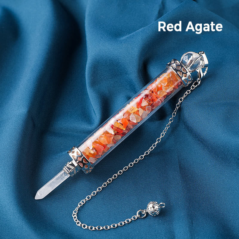 Olivenorma Natural Crystal Stone 7 Chakra Wishing Bottle Pendulum - Red Agate - image 8