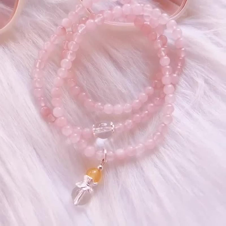 Olivenorma Rose Quartz Clear Crystal Citrine Beaded Necklace - image 1