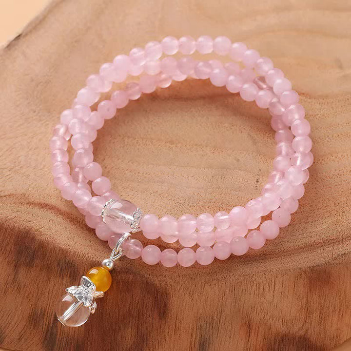Olivenorma Rose Quartz Clear Crystal Citrine Beaded Necklace - image 4