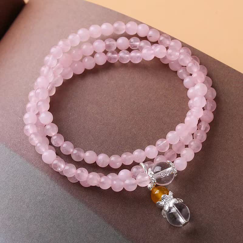 Olivenorma Rose Quartz Clear Crystal Citrine Beaded Necklace - image 2