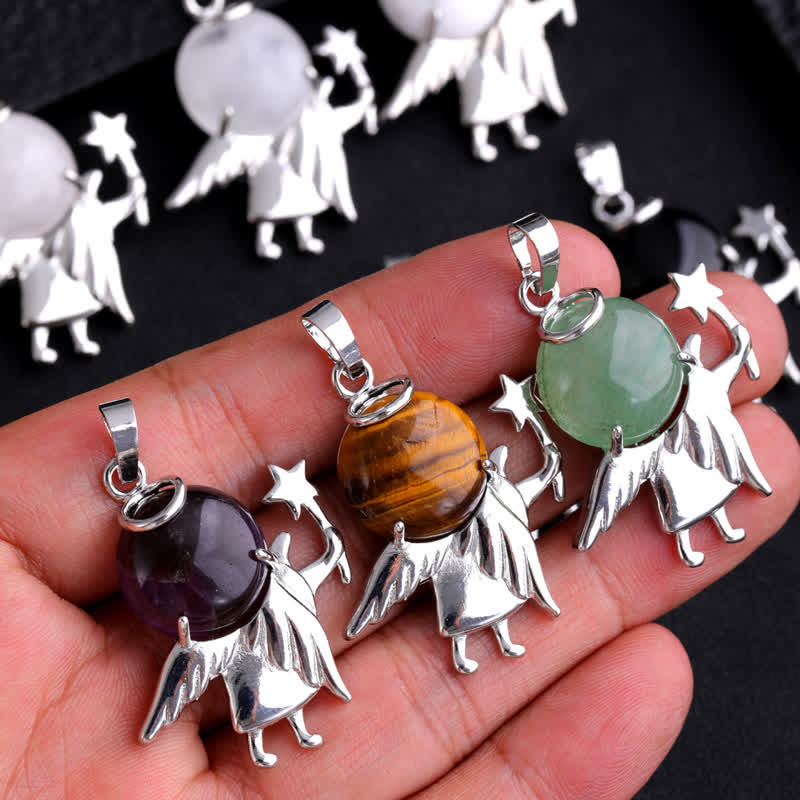 Olivenorma Natural Stone Magic Angel Pendant Necklace - image 28