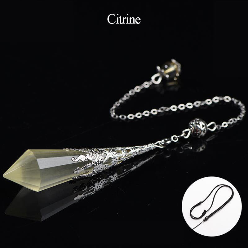 Olivenorma 24 Styles Natural Gemstones Crystal Dowsing Pendulum - Citrine - image 1