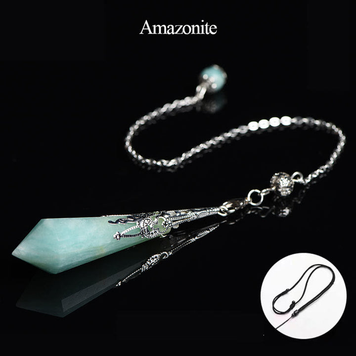 Olivenorma 24 Styles Natural Gemstones Crystal Dowsing Pendulum - Amazonite - image 43