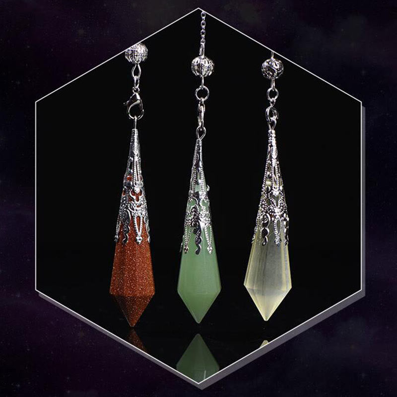 Olivenorma 24 Styles Natural Gemstones Crystal Dowsing Pendulum - image 47