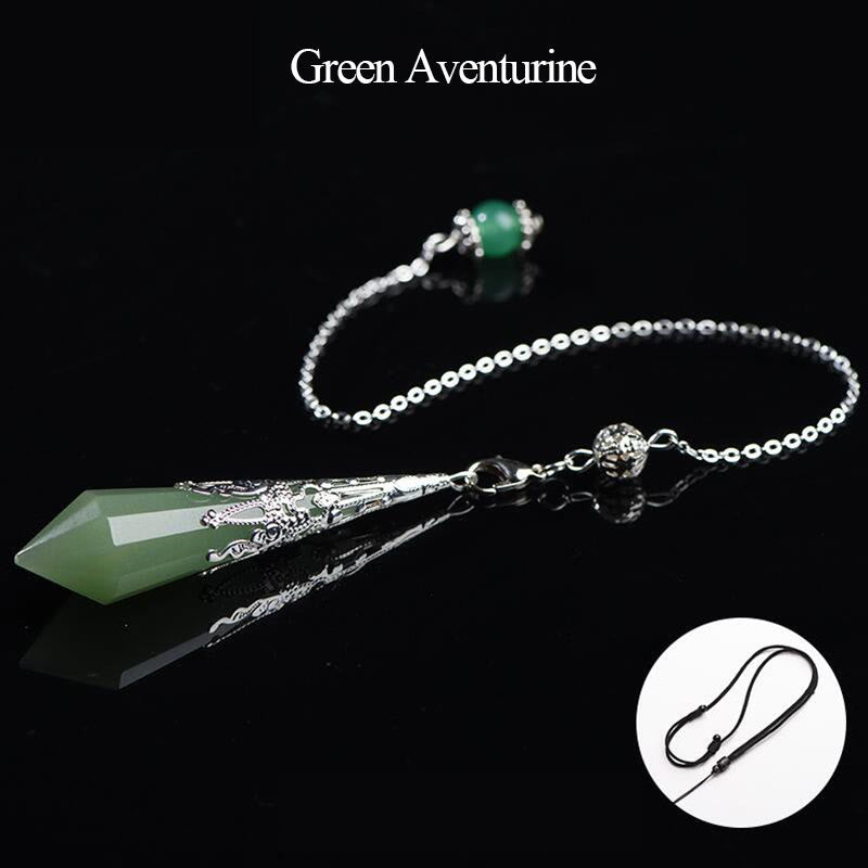Olivenorma 24 Styles Natural Gemstones Crystal Dowsing Pendulum - Green Aventurine - image 15