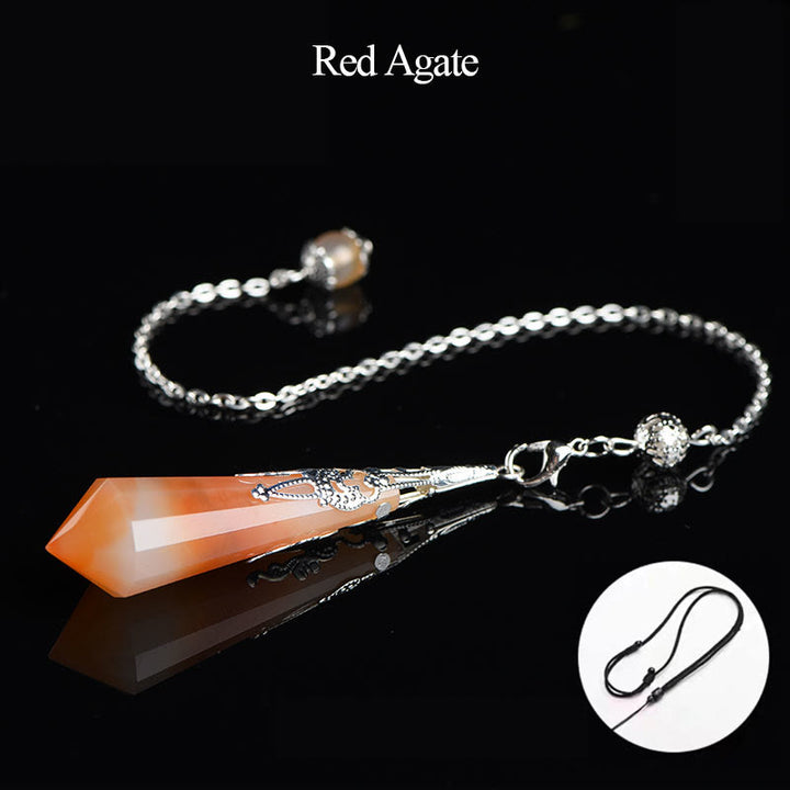 Olivenorma 24 Styles Natural Gemstones Crystal Dowsing Pendulum - Red Agate - image 34