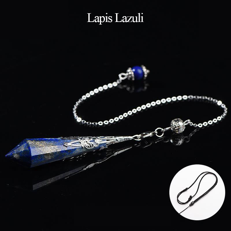 Olivenorma 24 Styles Natural Gemstones Crystal Dowsing Pendulum - Lapis Lazuli - image 27