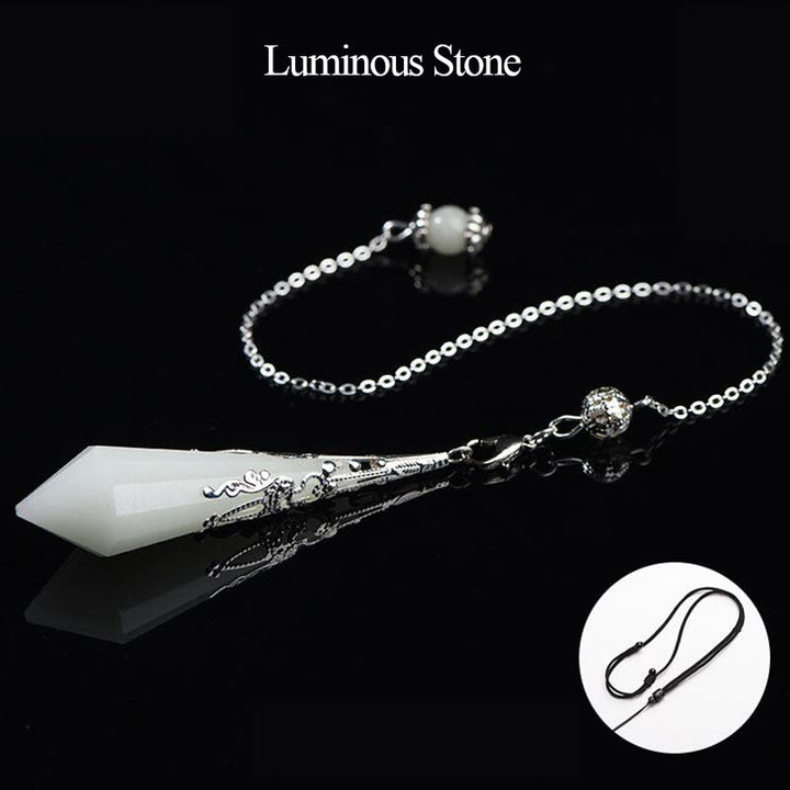 Olivenorma 24 Styles Natural Gemstones Crystal Dowsing Pendulum - Luminous Stone - image 21
